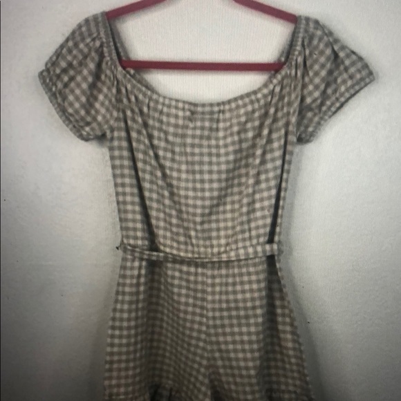 Topshop Gingham Bardot Playsuit Women’s Size 6 - Picture 4 of 6